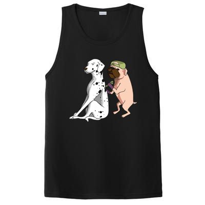 Dalmatian Tattoo Dog Lover Funny Pug Cute Dogs PosiCharge Competitor Tank