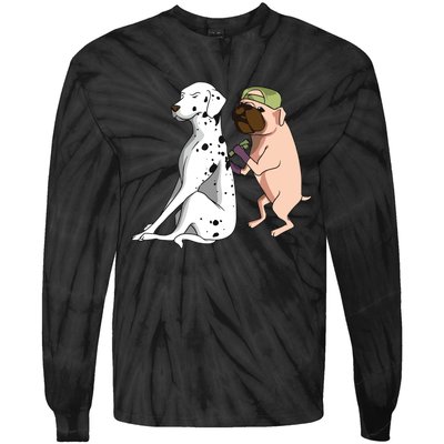 Dalmatian Tattoo Dog Lover Funny Pug Cute Dogs Tie-Dye Long Sleeve Shirt