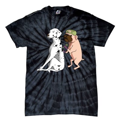 Dalmatian Tattoo Dog Lover Funny Pug Cute Dogs Tie-Dye T-Shirt