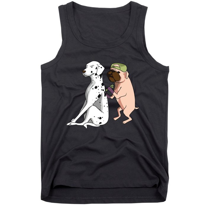 Dalmatian Tattoo Dog Lover Funny Pug Cute Dogs Tank Top