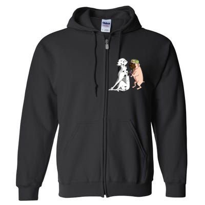 Dalmatian Tattoo Dog Lover Funny Pug Cute Dogs Full Zip Hoodie