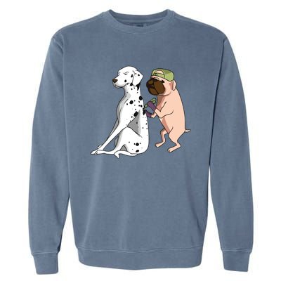 Dalmatian Tattoo Dog Lover Funny Pug Cute Dogs Garment-Dyed Sweatshirt