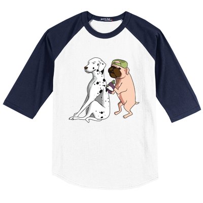 Dalmatian Tattoo Dog Lover Funny Pug Cute Dogs Baseball Sleeve Shirt