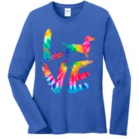 Doxie Tie Dye Love Dog Mom Dad Meaningful Gift Ladies Long Sleeve Shirt