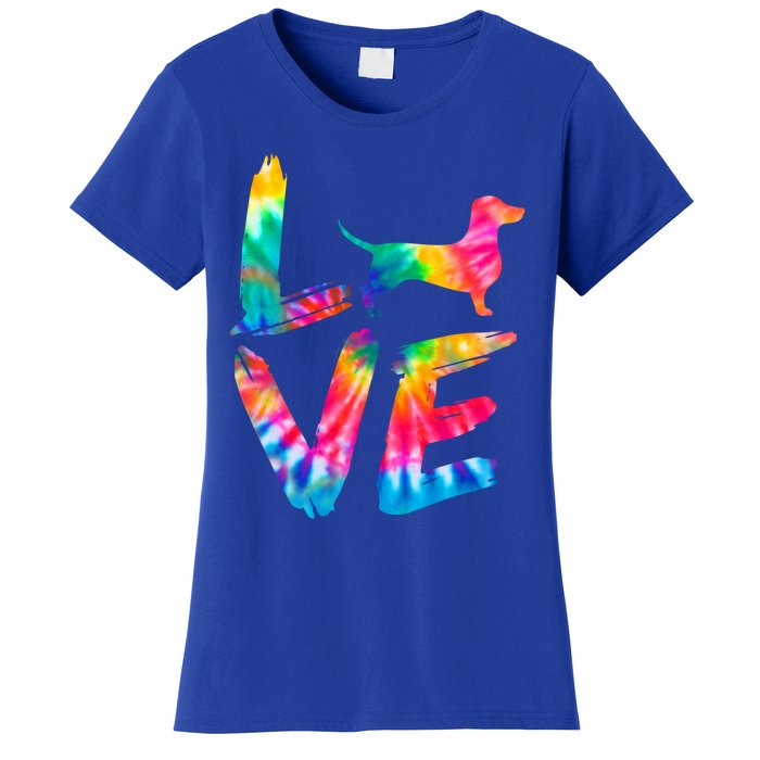 Doxie Tie Dye Love Dog Mom Dad Meaningful Gift Women's T-Shirt