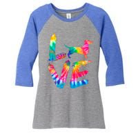 Doxie Tie Dye Love Dog Mom Dad Meaningful Gift Women's Tri-Blend 3/4-Sleeve Raglan Shirt