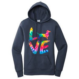 Doxie Tie Dye Love Dog Mom Dad Meaningful Gift Women's Pullover Hoodie