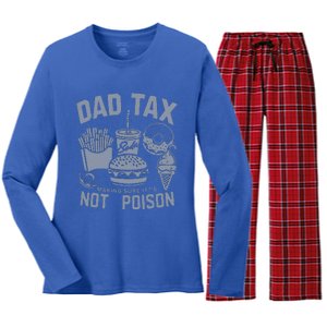 Dad Tax Definition Daddy Humor Dad Jokes Women's Long Sleeve Flannel Pajama Set 