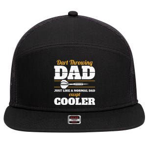 Dart Throwing Dad Dart Player Dart Club Father Darts 7 Panel Mesh Trucker Snapback Hat