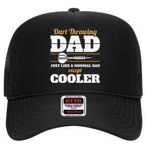 Dart Throwing Dad Dart Player Dart Club Father Darts High Crown Mesh Back Trucker Hat