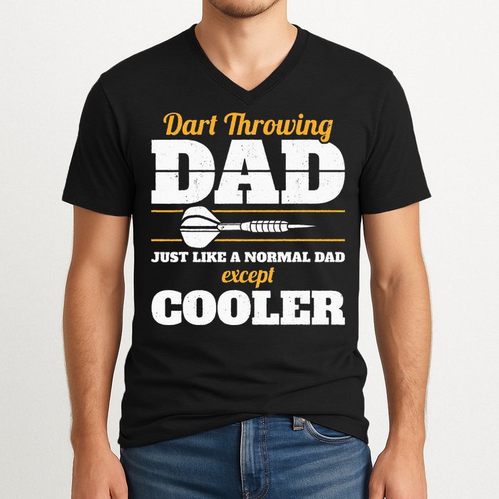 Dart Throwing Dad Dart Player Dart Club Father Darts V-Neck T-Shirt