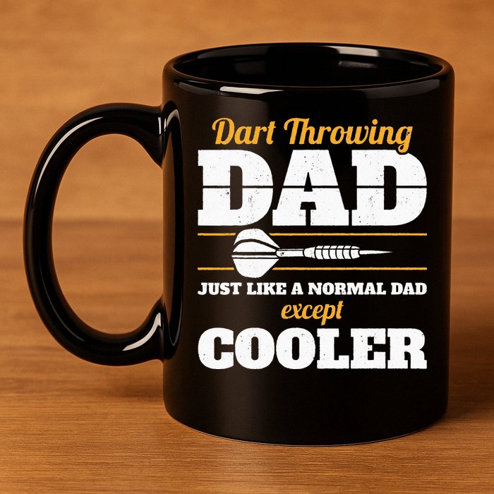 Dart Throwing Dad Dart Player Dart Club Father Darts 11oz C Handle Ceramic Mug