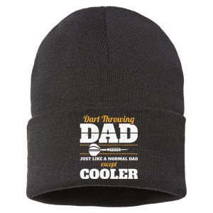 Dart Throwing Dad Dart Player Dart Club Father Darts Sustainable Knit Beanie