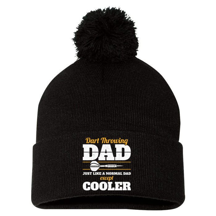 Dart Throwing Dad Dart Player Dart Club Father Darts Pom Pom 12in Knit Beanie