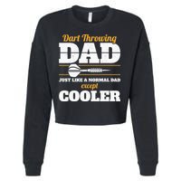 Dart Throwing Dad Dart Player Dart Club Father Darts Cropped Pullover Crew