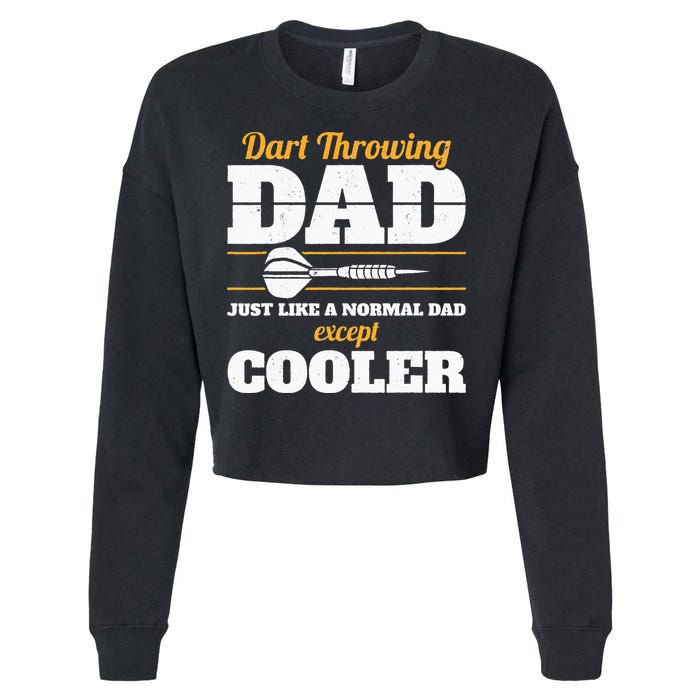 Dart Throwing Dad Dart Player Dart Club Father Darts Cropped Pullover Crew