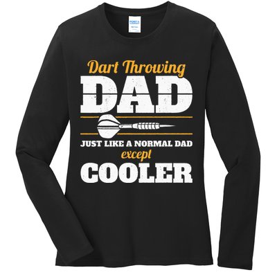 Dart Throwing Dad Dart Player Dart Club Father Darts Ladies Long Sleeve Shirt