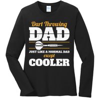 Dart Throwing Dad Dart Player Dart Club Father Darts Ladies Long Sleeve Shirt