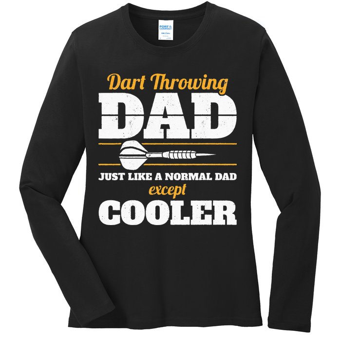 Dart Throwing Dad Dart Player Dart Club Father Darts Ladies Long Sleeve Shirt