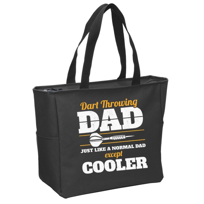 Dart Throwing Dad Dart Player Dart Club Father Darts Zip Tote Bag