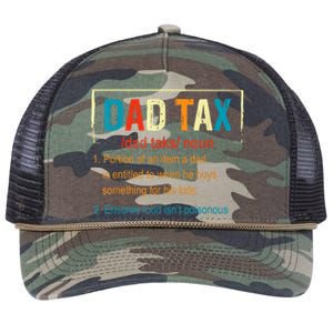 Dad Tax Definition Funny Father's Day Men Gift Retro Rope Trucker Hat Cap