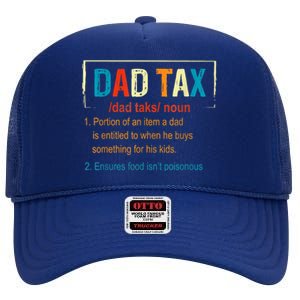 Dad Tax Definition Funny Father's Day Men Gift High Crown Mesh Back Trucker Hat