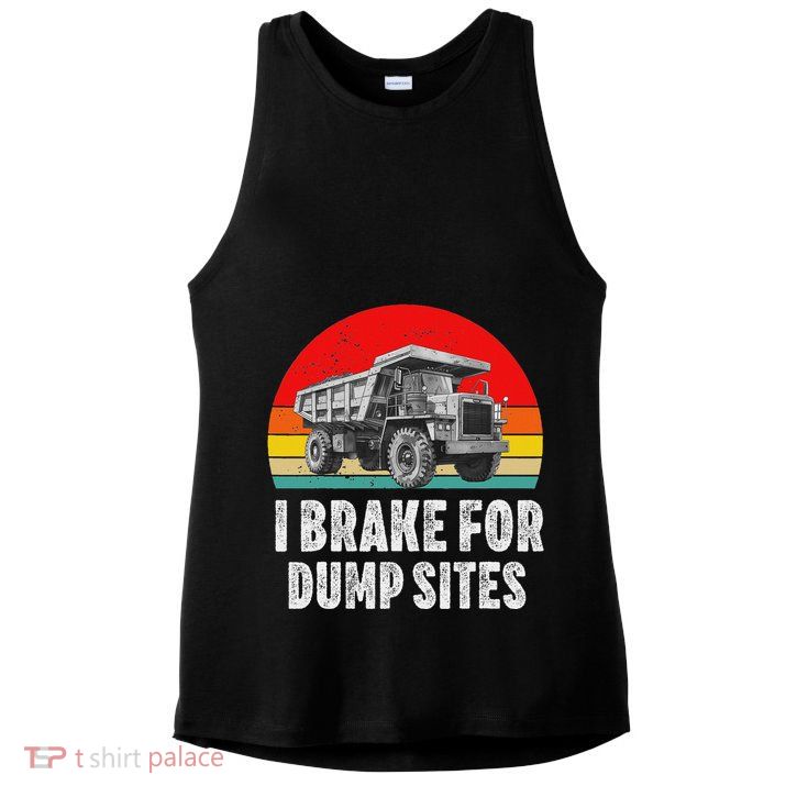 Dump Truck Driver Operator Dumping Truck Trailer Ladies PosiCharge Tri-Blend Wicking Tank