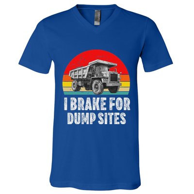 Dump Truck Driver Operator Dumping Truck Trailer V-Neck T-Shirt
