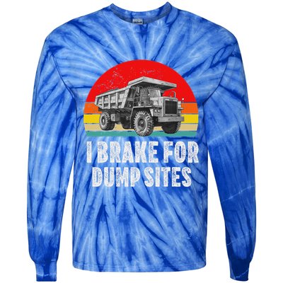 Dump Truck Driver Operator Dumping Truck Trailer Tie-Dye Long Sleeve Shirt