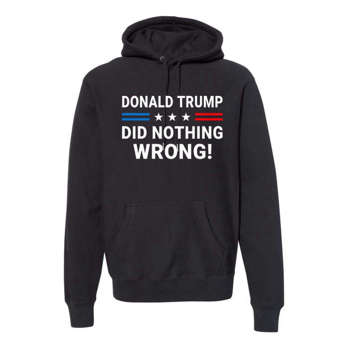 Donald Trump Did Nothing Wrong Us Flag Vintage Premium Hoodie