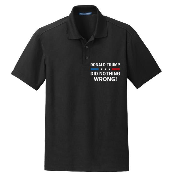 Donald Trump Did Nothing Wrong Us Flag Vintage Dry Zone Grid Polo