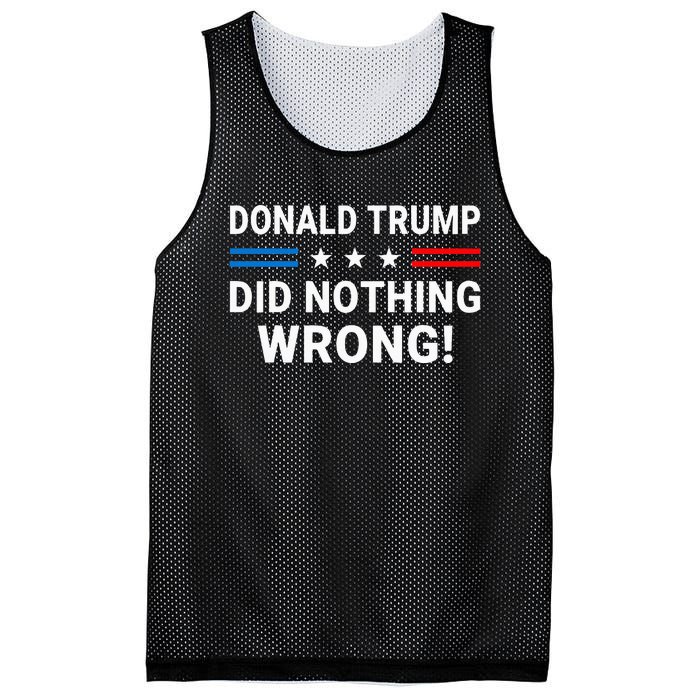 Donald Trump Did Nothing Wrong Us Flag Vintage Mesh Reversible Basketball Jersey Tank