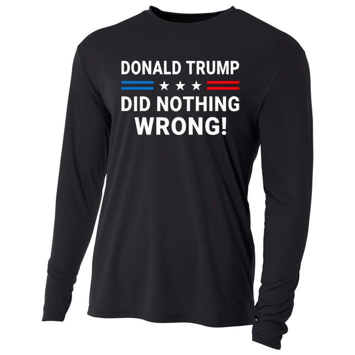 Donald Trump Did Nothing Wrong Us Flag Vintage Cooling Performance Long Sleeve Crew