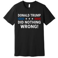 Donald Trump Did Nothing Wrong Us Flag Vintage Premium T-Shirt