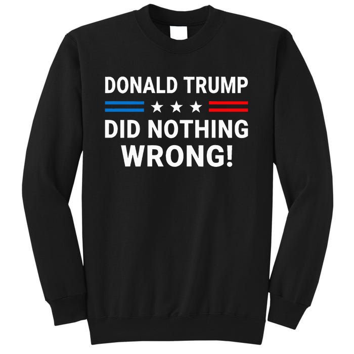 Donald Trump Did Nothing Wrong Us Flag Vintage Tall Sweatshirt