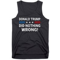 Donald Trump Did Nothing Wrong Us Flag Vintage Tank Top