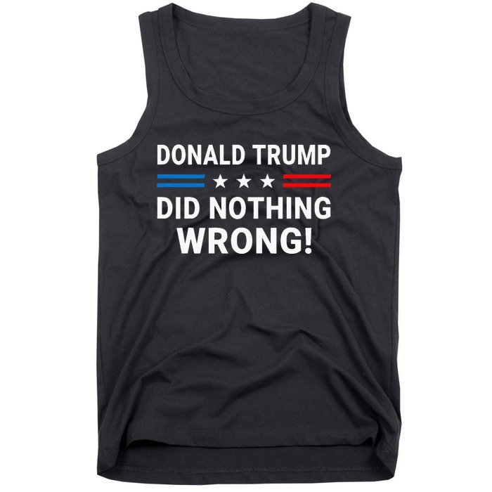 Donald Trump Did Nothing Wrong Us Flag Vintage Tank Top