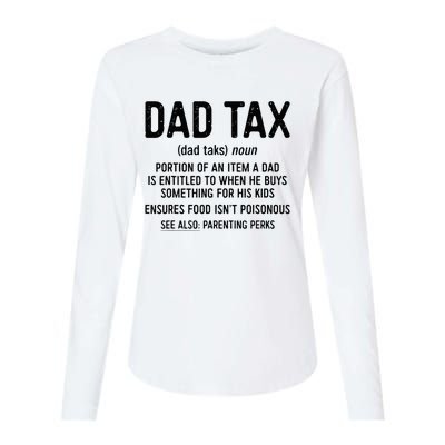 Dad Tax Definition FatherS Day Womens Cotton Relaxed Long Sleeve T-Shirt