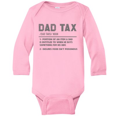 Dad Tax Definition Funny FatherS Day Baby Long Sleeve Bodysuit