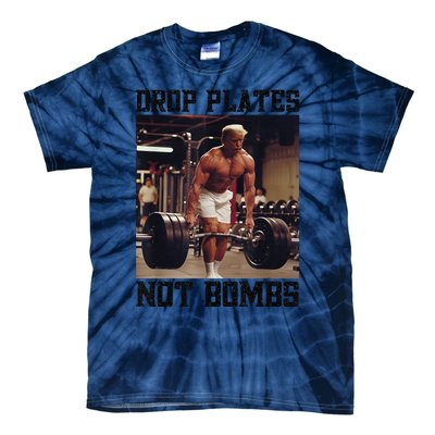 Donald Trump Drop Plates Not Bombs Swole Muscular Trump Gym Tie-Dye T-Shirt