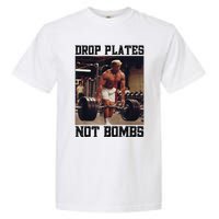 Donald Trump Drop Plates Not Bombs Swole Muscular Trump Gym Garment-Dyed Heavyweight T-Shirt