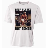 Donald Trump Drop Plates Not Bombs Swole Muscular Trump Gym Cooling Performance Crew T-Shirt