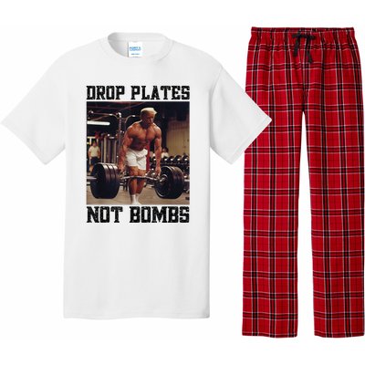 Donald Trump Drop Plates Not Bombs Swole Muscular Trump Gym Pajama Set