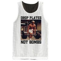 Donald Trump Drop Plates Not Bombs Swole Muscular Trump Gym Mesh Reversible Basketball Jersey Tank