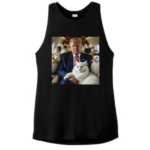 Donald Trump Duck Cat Vote 2024 Ladies PosiCharge Tri-Blend Wicking Tank