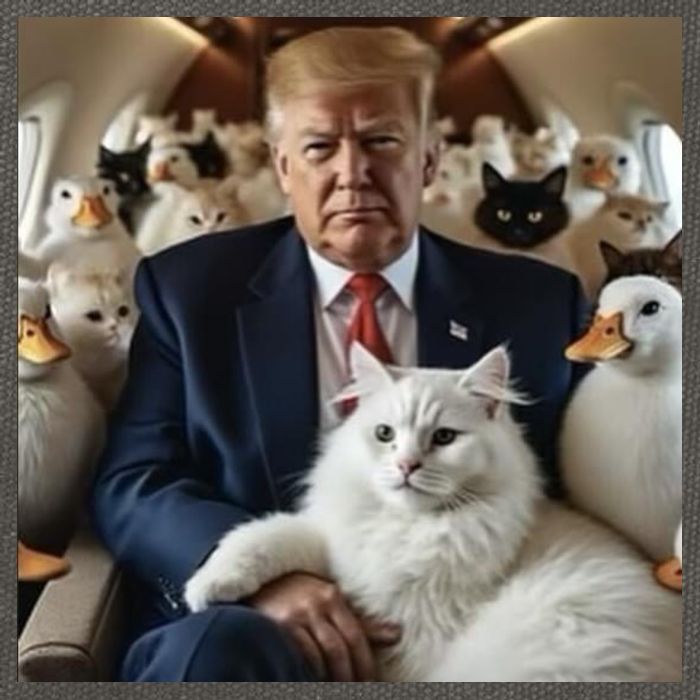 Donald Trump Duck Cat Vote 2024 Cotton Canvas Backpack