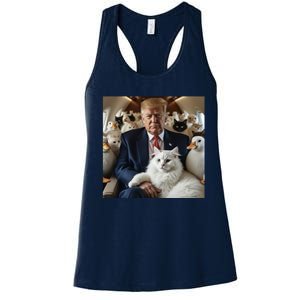 Donald Trump Duck Cat Vote 2024 Women's Racerback Tank