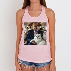 Donald Trump Duck Cat Vote 2024 Women's Knotted Racerback Tank