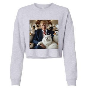 Donald Trump Duck Cat Vote 2024 Cropped Pullover Crew