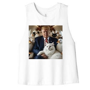 Donald Trump Duck Cat Vote 2024 Women's Racerback Cropped Tank